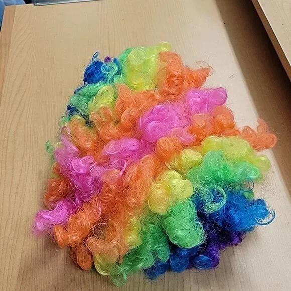 Rainbow color accessories.Hat, wigs, lashes, nose, teeth PRIDE, PARADE FUN - Picture 4 of 6